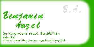 benjamin amzel business card